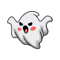 dessin animé effrayant halloween fantôme blanc vecteur
