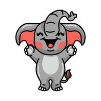 dessin animé mignon bébé éléphant heureux vecteur