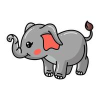dessin animé mignon bébé éléphant gris vecteur