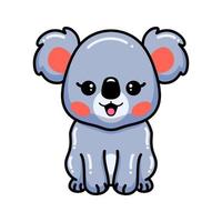 dessin animé mignon bébé koala posant vecteur