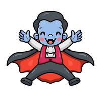 mignon petit garçon dracula dessin animé posant vecteur