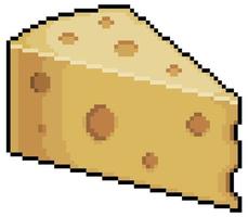 pixel art tranche d'icône de vecteur de fromage pour le jeu 8bit sur fond blanc