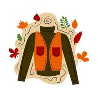 vêtements d'automne confortables avec des feuilles vecteur