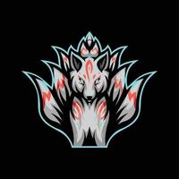 mascotte logo loup esport vecteur