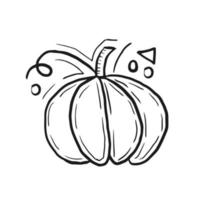 citrouille doodle mignon illustration vectorielle vecteur