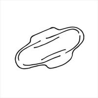 illustration vectorielle dans un style simple doodle. serviette hygiénique féminine. menstruations, règles. sujet d'hygiène, d'assainissement. vecteur