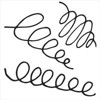 illustration vectorielle de style doodle. fioritures de griffonnage, gribouillis, lignes. trois boucles de formes différentes, fils emmêlés, fleurissent vecteur