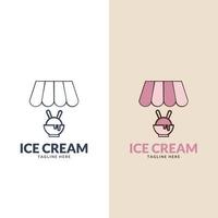 logo crème glacée. étiquettes de crème glacée italienne de vecteur. logos rétro pour cafétéria ou bar. vecteur