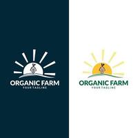 collection de modèles de logo de ferme plate. logo ou symbole de produit agricole. agriculture, élevage, concept d'alimentation naturelle vecteur