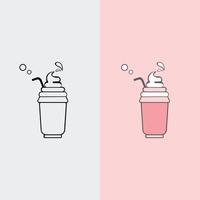 création de logo de milk-shake. icône vectorielle de conception de logo de boissons glacées sucrées. vecteur