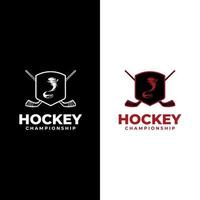 insigne de hockey sur glace, logo, modèle d'emblème, étiquettes de hockey sur glace et éléments de conception vecteur