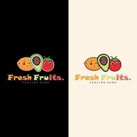 fruits, étiquette, logo de fruits exotiques. icône de fruits logo illustration vectorielle moderne vecteur