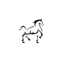 dessin au trait d'un cheval sur fond blanc. cheval créatif élégant logo symbole design illustration vecteur pour entreprise