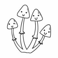 champignon mignon. livre de coloriage pour les enfants. illustration vectorielle de griffonnage. élément de décor de carte postale. vecteur