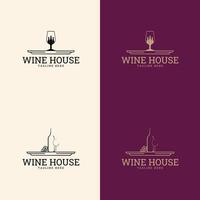 modèle de conception de logo de vin. icône vectorielle pour le menu du restaurant. vecteur