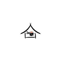 logo vectoriel de sushi, icône, symbole, emblème, signe.logo du bar ou de la boutique de sushi. illustration vectorielle.