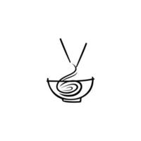 création de logo de nouilles. convient à toute entreprise liée aux ramen, aux nouilles, aux restaurants de restauration rapide, à la cuisine coréenne, à la cuisine japonaise vecteur