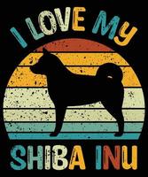 drôle shih tzu vintage rétro coucher de soleil silhouette cadeaux amoureux des chiens propriétaire de chien essentiel t-shirt vecteur