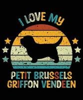 drôle petit basset griffon vendéen vintage rétro coucher de soleil silhouette cadeaux amoureux des chiens propriétaire de chien essentiel t-shirt vecteur