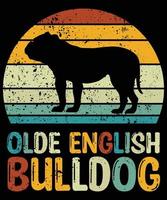 drôle olde bulldog anglais vintage rétro coucher de soleil silhouette cadeaux amoureux des chiens propriétaire de chien essentiel t-shirt vecteur