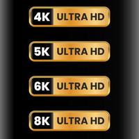 jeu d'icônes de bouton ultra hd couleur dorée vecteur