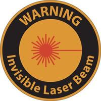 Panneau d'avertissement faisceau laser invisible sur fond blanc vecteur