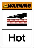 symbole chaud d'avertissement sur fond blanc vecteur