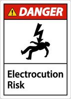 danger risque d'électrocution signe sur fond blanc vecteur