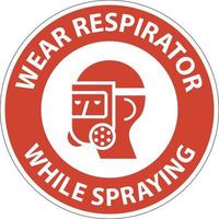 danger porter un respirateur lors de la pulvérisation signe avec symbole vecteur