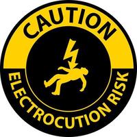Attention risque d'électrocution signe sur fond blanc vecteur