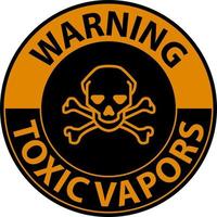 Panneau d'avertissement de vapeurs toxiques sur fond blanc vecteur