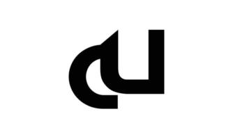 alphabet lettres initiales monogramme logo cu, uc, c et u vecteur