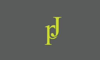 alphabet lettres initiales monogramme logo pj, jp, p et j vecteur