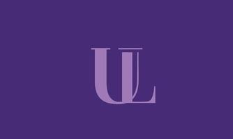 alphabet lettres initiales monogramme logo ul, lu, u et l vecteur