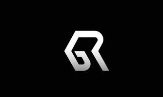 alphabet lettres initiales monogramme logo gr, rg,g et r vecteur