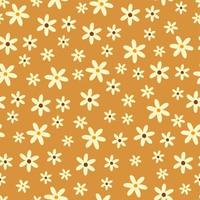 motif floral sans couture jaune mignon. impression vectorielle botanique avec marguerites. fond textile avec des fleurs. vecteur