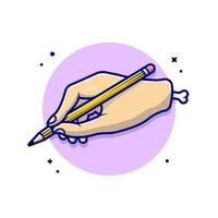 crayon avec illustration d'icône de vecteur de dessin animé à la main. concept d'icône d'objet d'éducation isolé vecteur premium. style de dessin animé plat