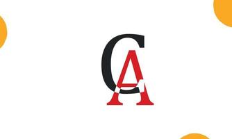 alphabet lettres initiales monogramme logo ca, ac, c et a vecteur