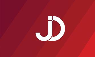 alphabet lettres initiales monogramme logo jd, dj, j et d vecteur