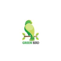 illustration de logo d'oiseau vert cool et simple adaptée aux logos de marque et autres vecteur