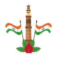 caricatures emblèmes patriotiques indiens isolés vecteur
