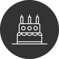 icône inversée de ligne de gâteau d'anniversaire vecteur