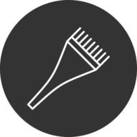 icône inversée de ligne de brosse de teinture pour les cheveux vecteur