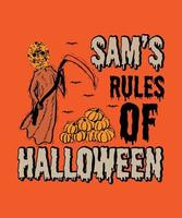 les règles d'halloween de sam vecteur