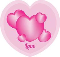 Forme de coeurs 3d, modèle de fond d'amour pour le graphique d'événement lié à la Saint-Valentin vecteur
