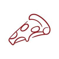 tranche rouge créative de pizza fromage dégoulinant lettre logo vecteur conception symbole inspiration