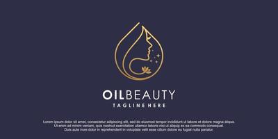 logo de beauté à l'huile avec vecteur premium de concept d'art en ligne moderne