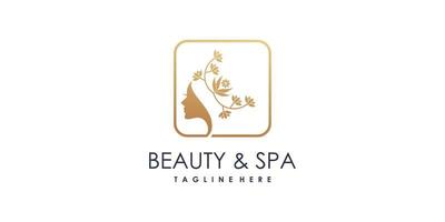 création de logo de beauté avec vecteur premium de concept abstrait moderne