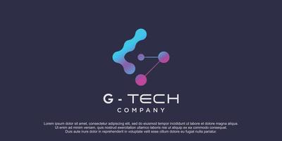 logo tech avec lettre g concept vecteur premium