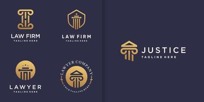 collection de logos de droit avec vecteur premium de concept moderne